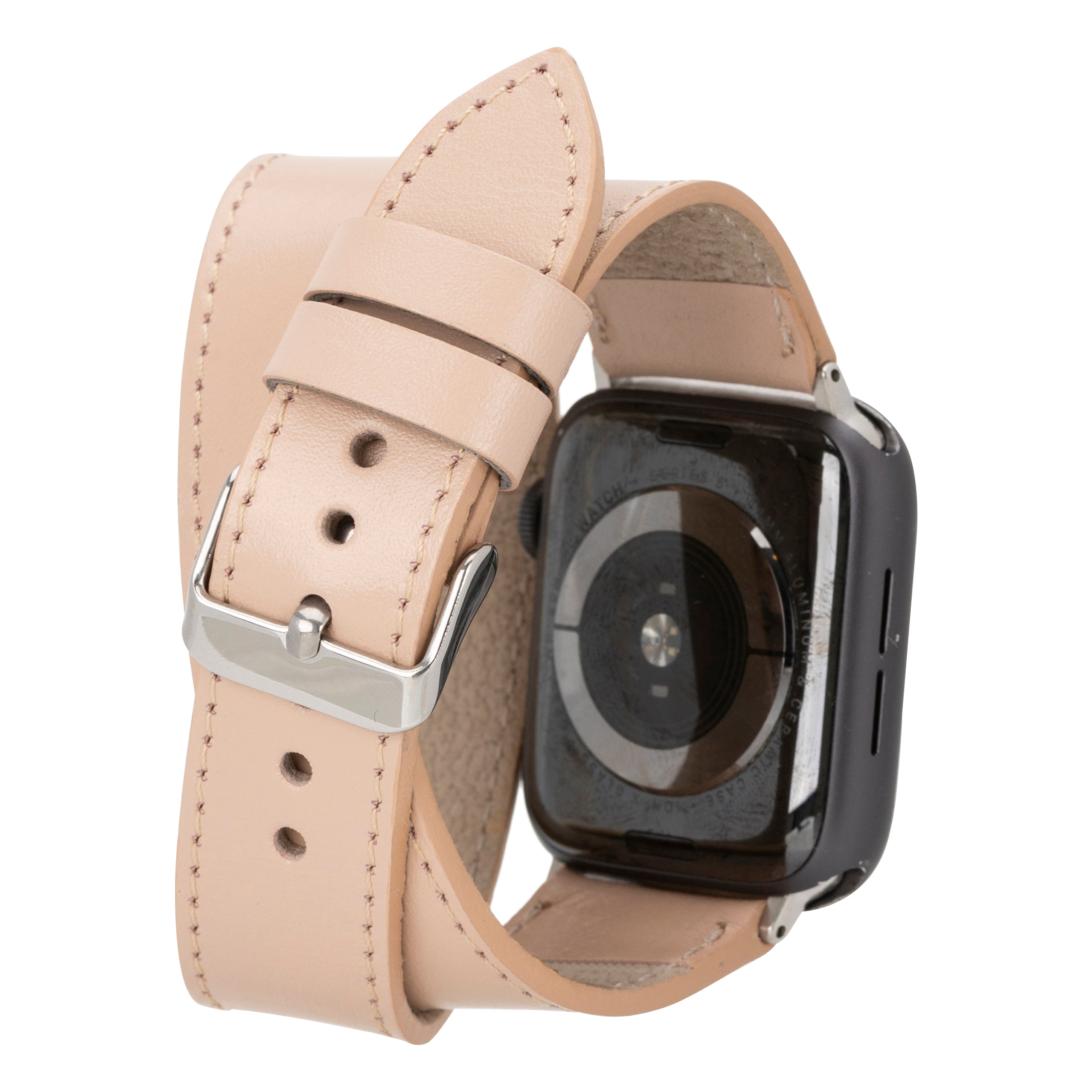 Bloomband Double Tour Nude Pink Deri Apple Watch Kayışı - 44/45/46/49Mm