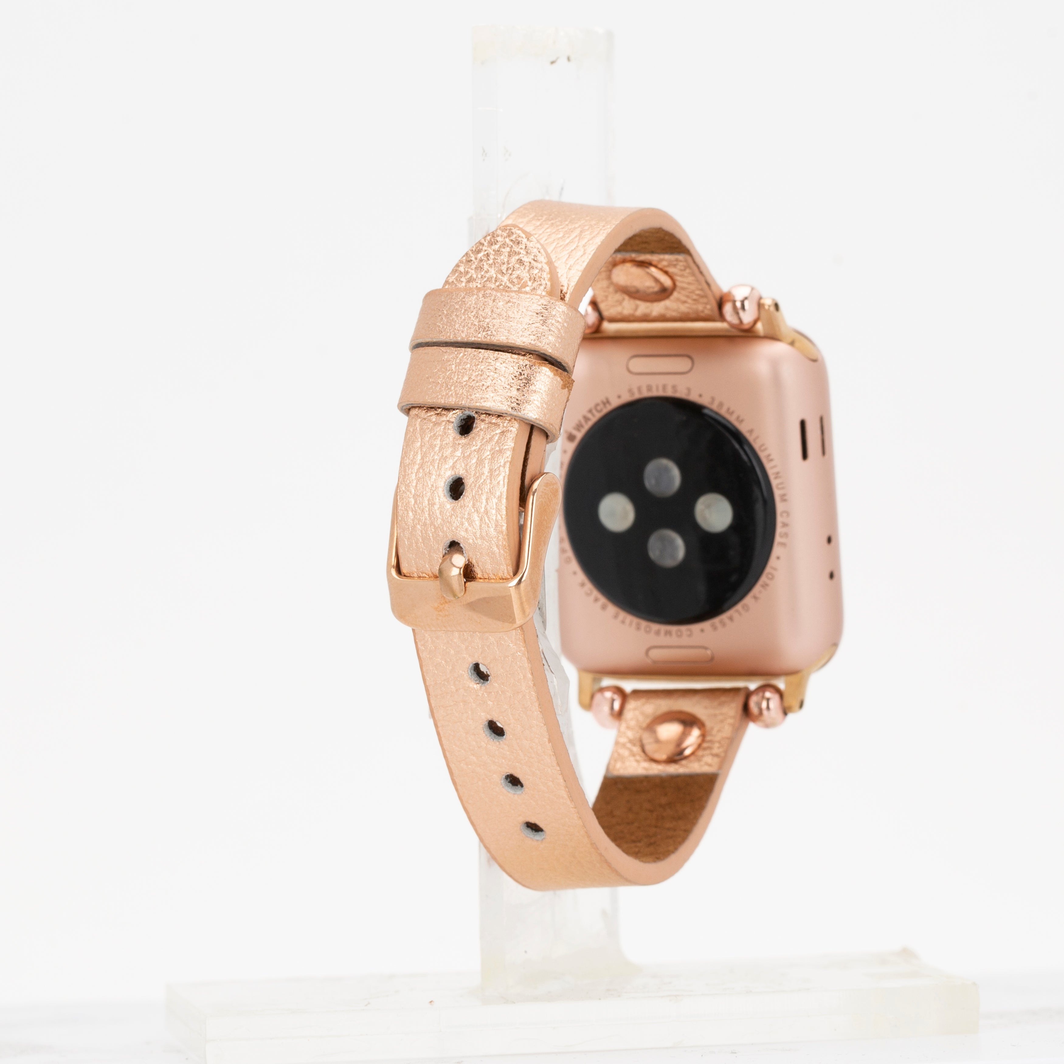 Bloomband Rose Gold Tokalı Deri Apple Watch Kayışı - 44/45/46/49Mm