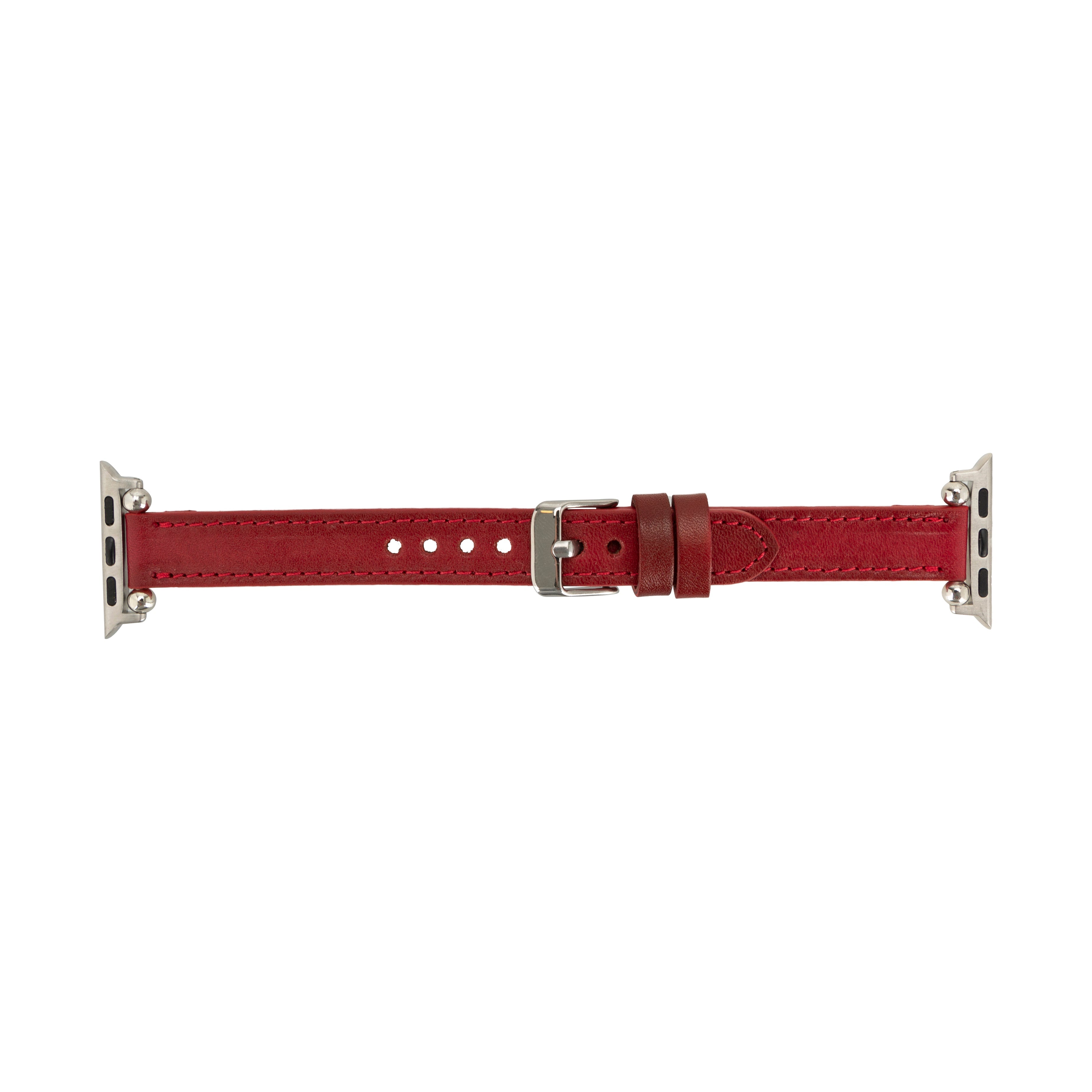 Bloomband Signature Crimson Red Leather Apple Watch Band - 44/45/46/49Mm