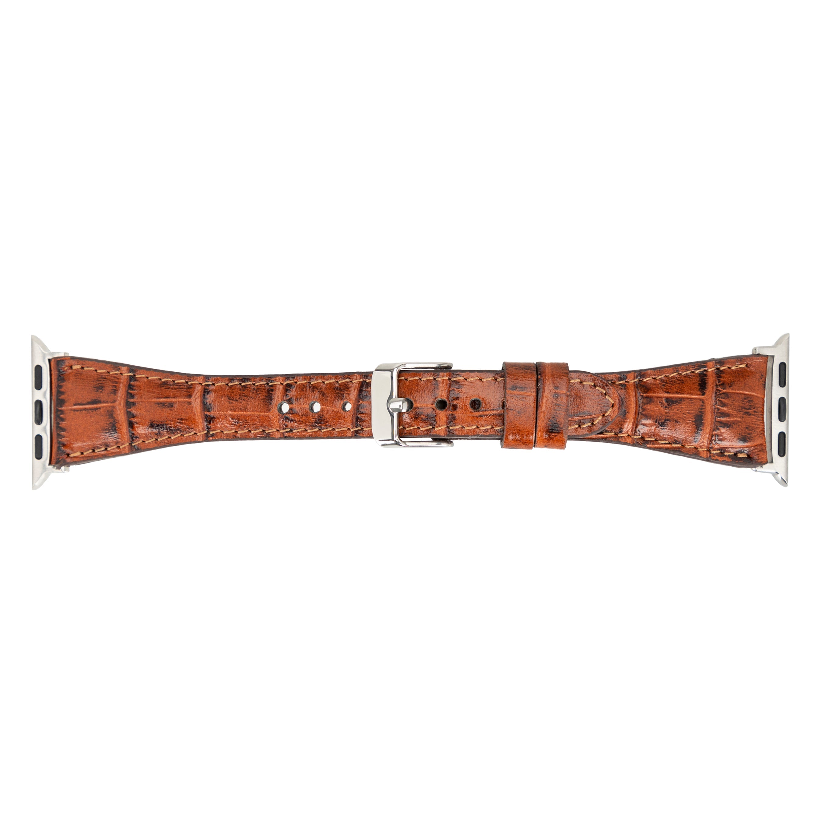 Bloomband Signature Croc Brown Leather Apple Watch Band - 44/45/46/49Mm