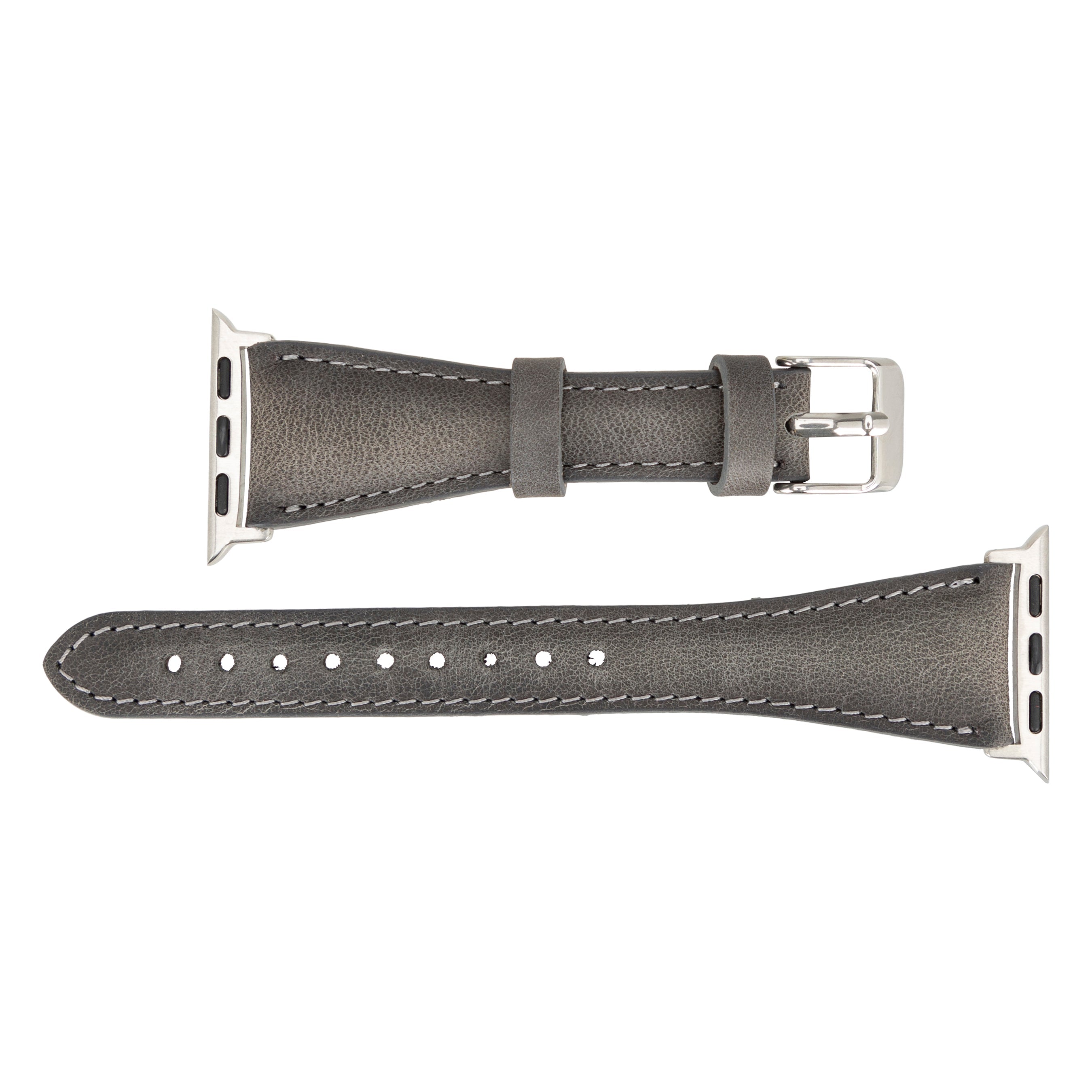 Bloomband Signature Stone Gray Leather Apple Watch Band - 44/45/46/49Mm