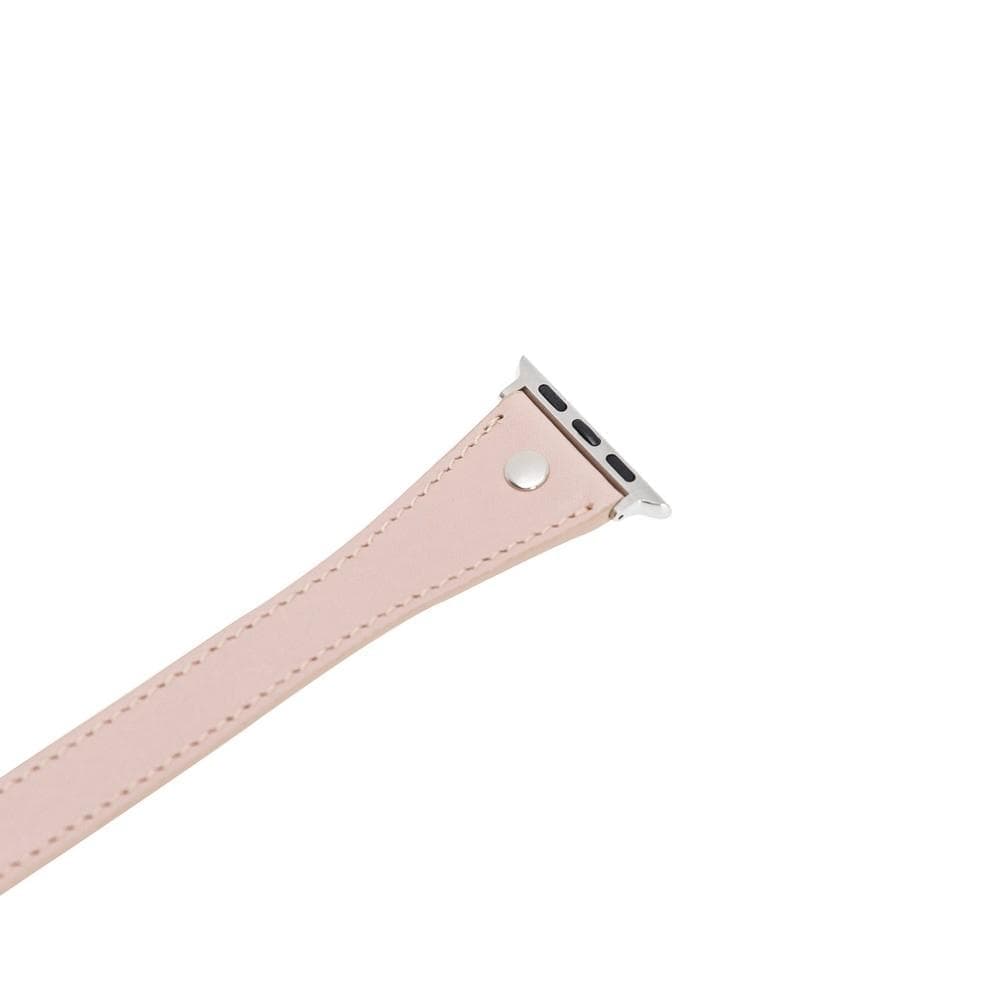 Bloomband Silver Tokalı Double Tour Bisque Deri Apple Watch Kayışı - 44/45/46/49Mm