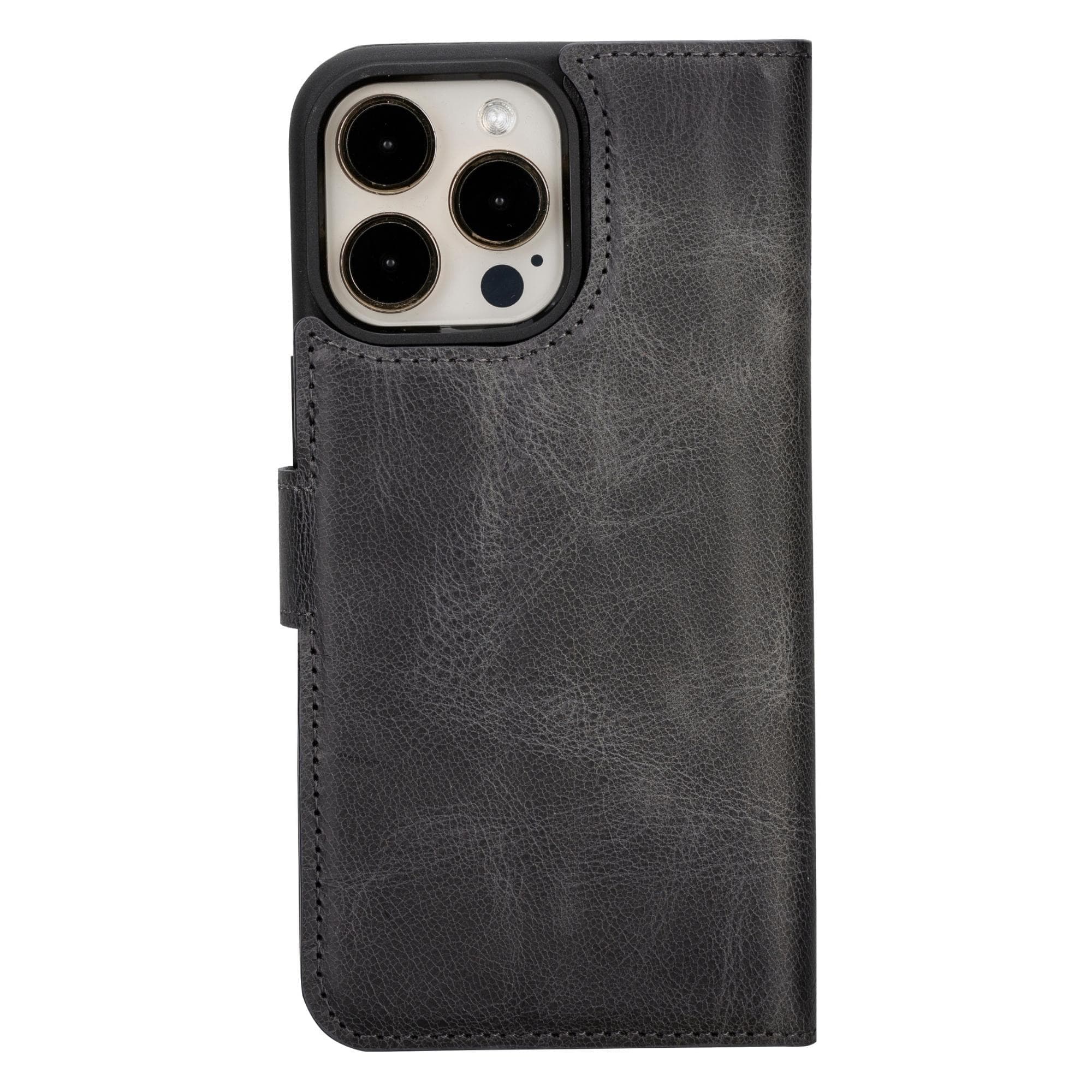 Bloomcase Apple Iphone 15 Pro Max (6.7") Warm Greige Hakiki Deri Çıkarılabilir Cüzdanlı Telefon Kılıfı