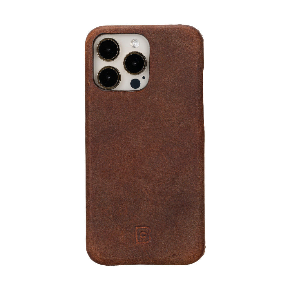 Bloomcase Apple Iphone 16 Pro (6.3") Saddle Brown Hakiki Deri Telefon Kılıfı