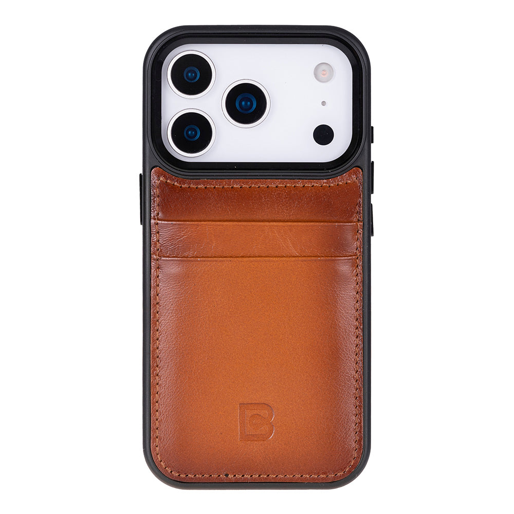 Bloomcase Flex Cover Urban Tan – Iphone 17 Pro(6.3") Hakiki Deri Kartlıklı Kılıf