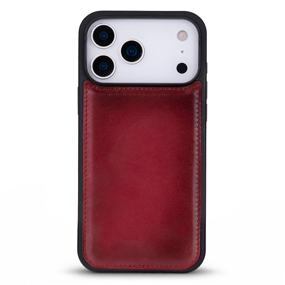 Bloomcase Mono Crimson Flame Apple Iphone 17 Pro (6.3") Hakiki Deri Magsafe Kılıf