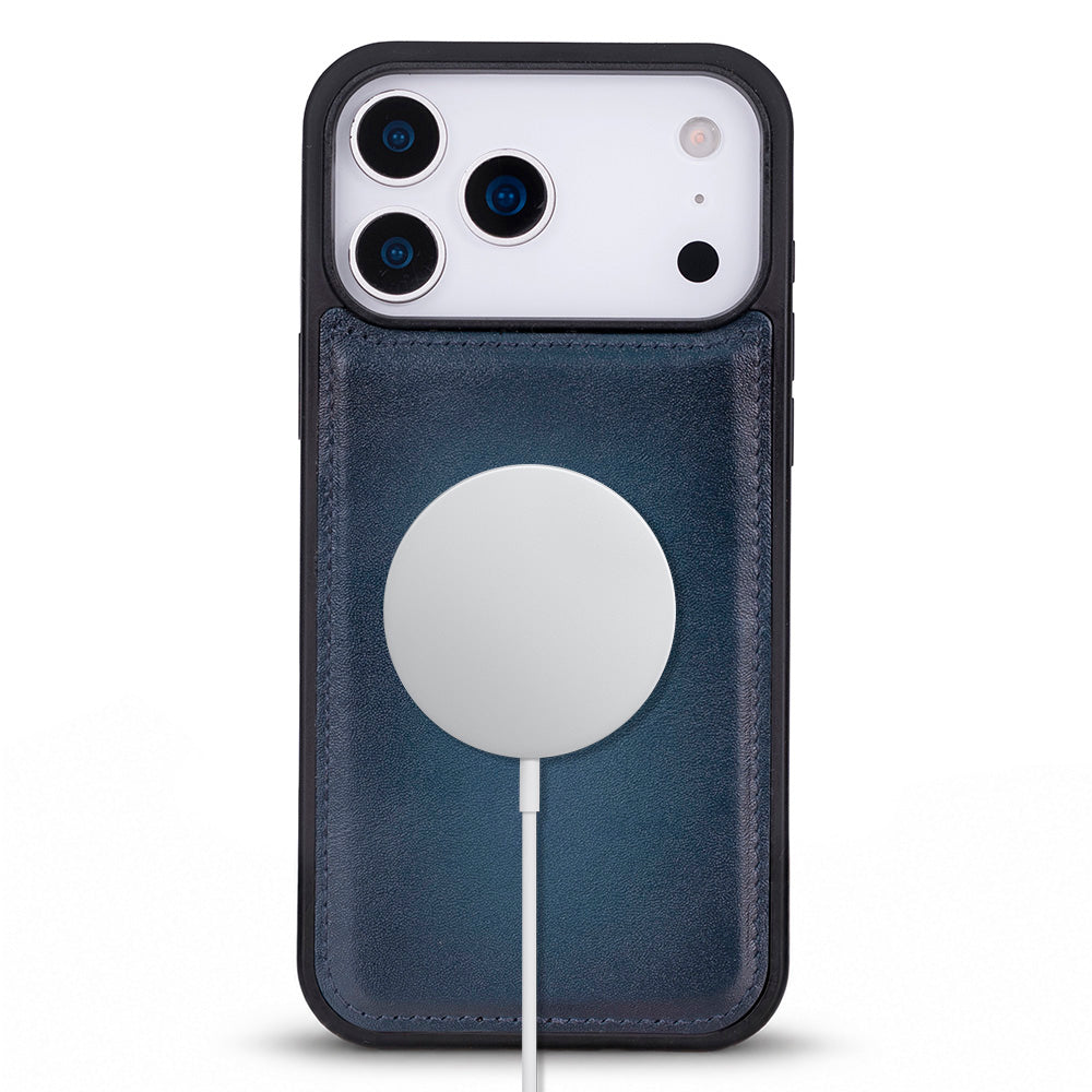 Bloomcase Mono Midnight Marine Apple Iphone 17 Pro (6.3") Hakiki Deri Magsafe Kılıf