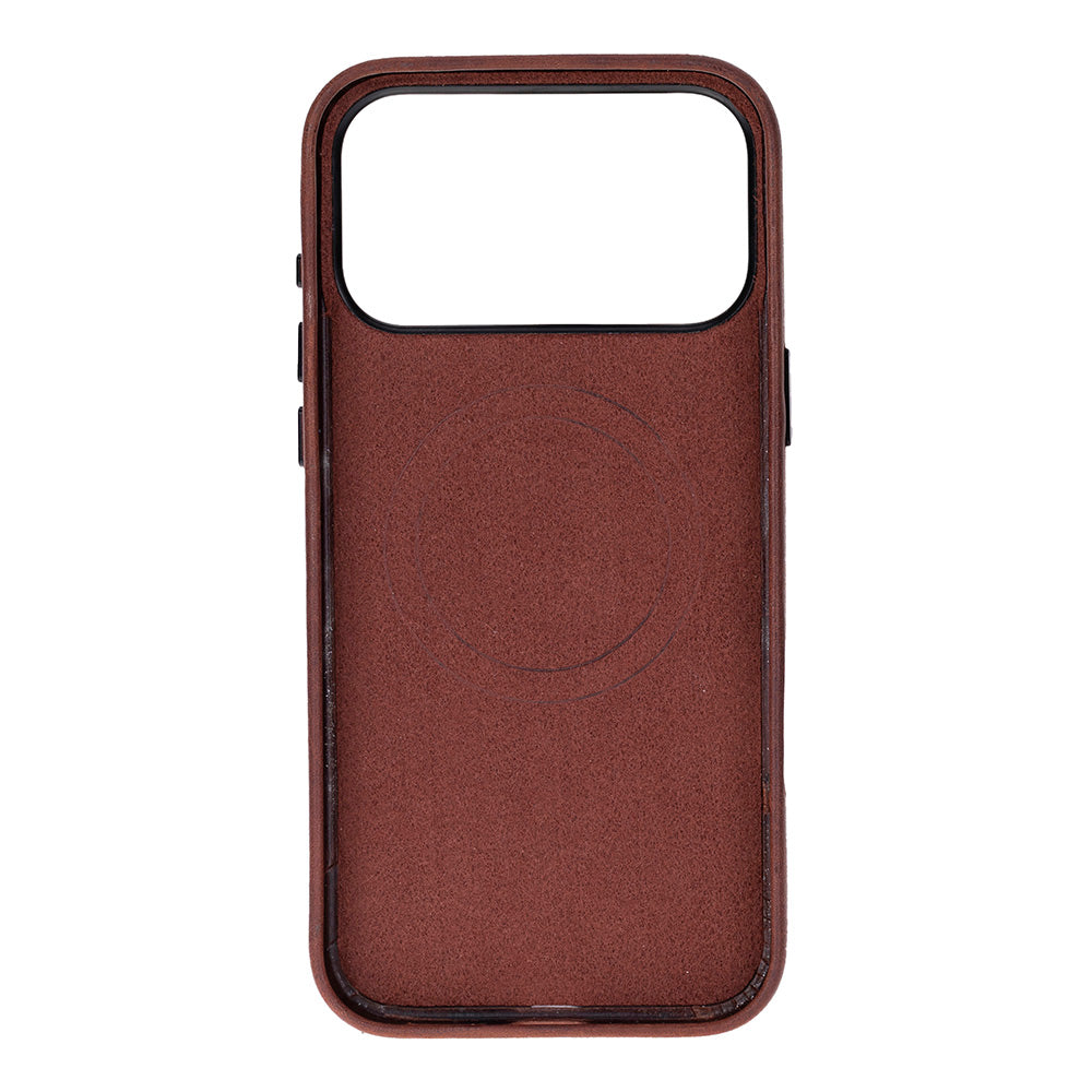 Bloomcase Mono Saddle Brown Apple Iphone 17 Pro (6.3") Hakiki Deri Magsafe Kılıf