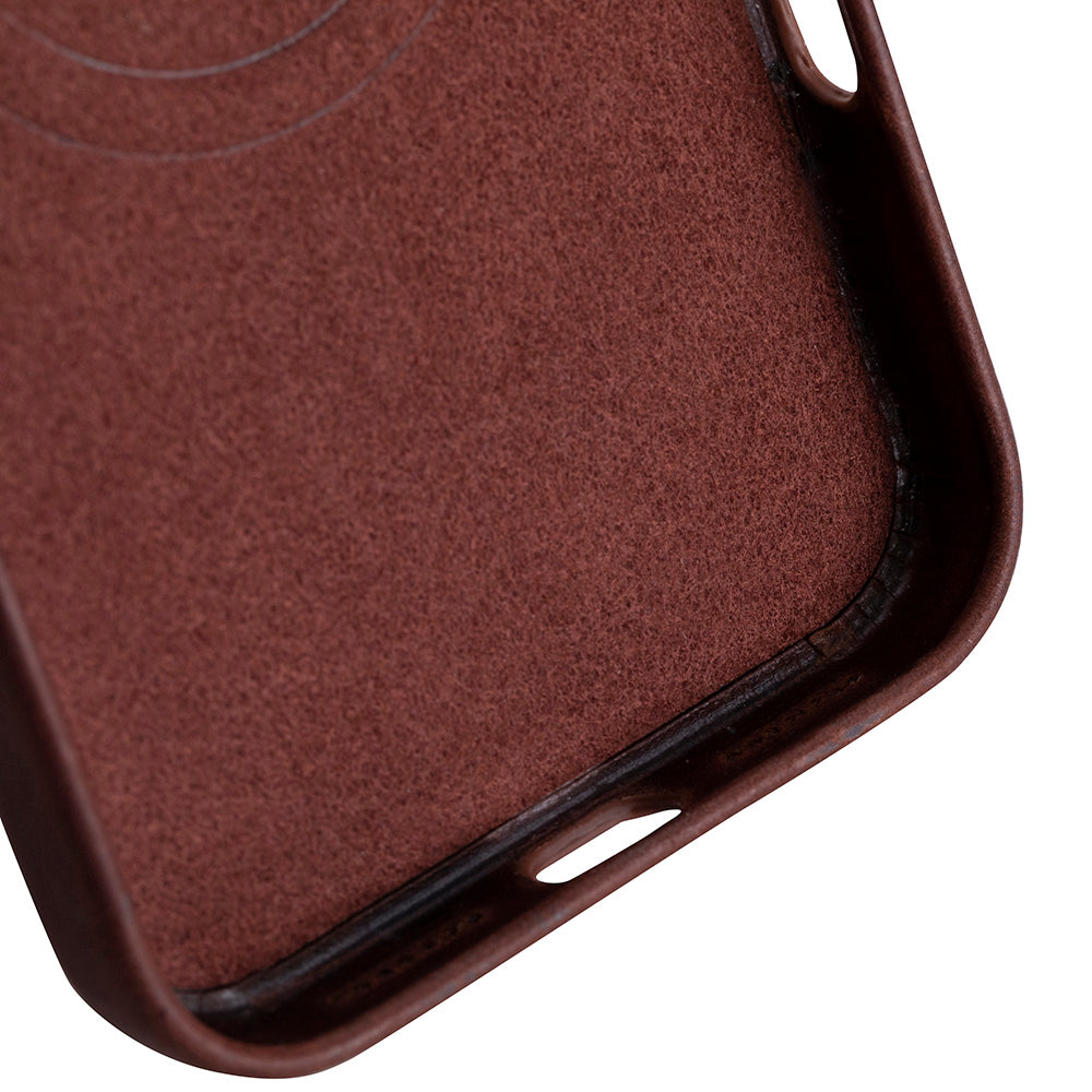 Bloomcase Mono Saddle Brown Apple Iphone 17 Pro (6.3") Hakiki Deri Magsafe Kılıf