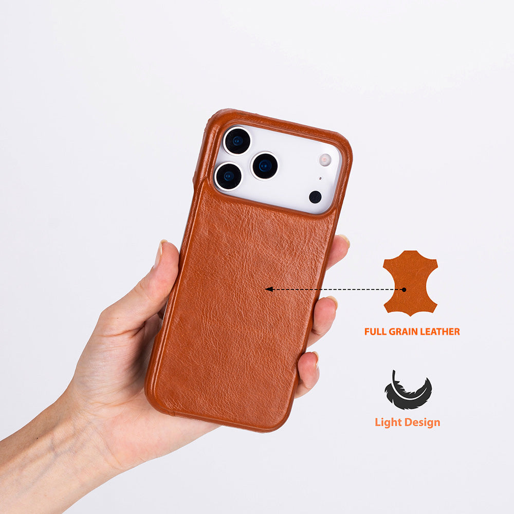 Bloomcase Ultimate Jacket Urban Tan – Apple Iphone 17 Pro Max (6.9") Hakiki Deri Kılıf
