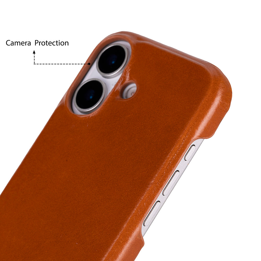 Bloomcase Ultimate Jacket Warm Tan - Apple Iphone 17 (6.3") Hakiki Deri Kılıf