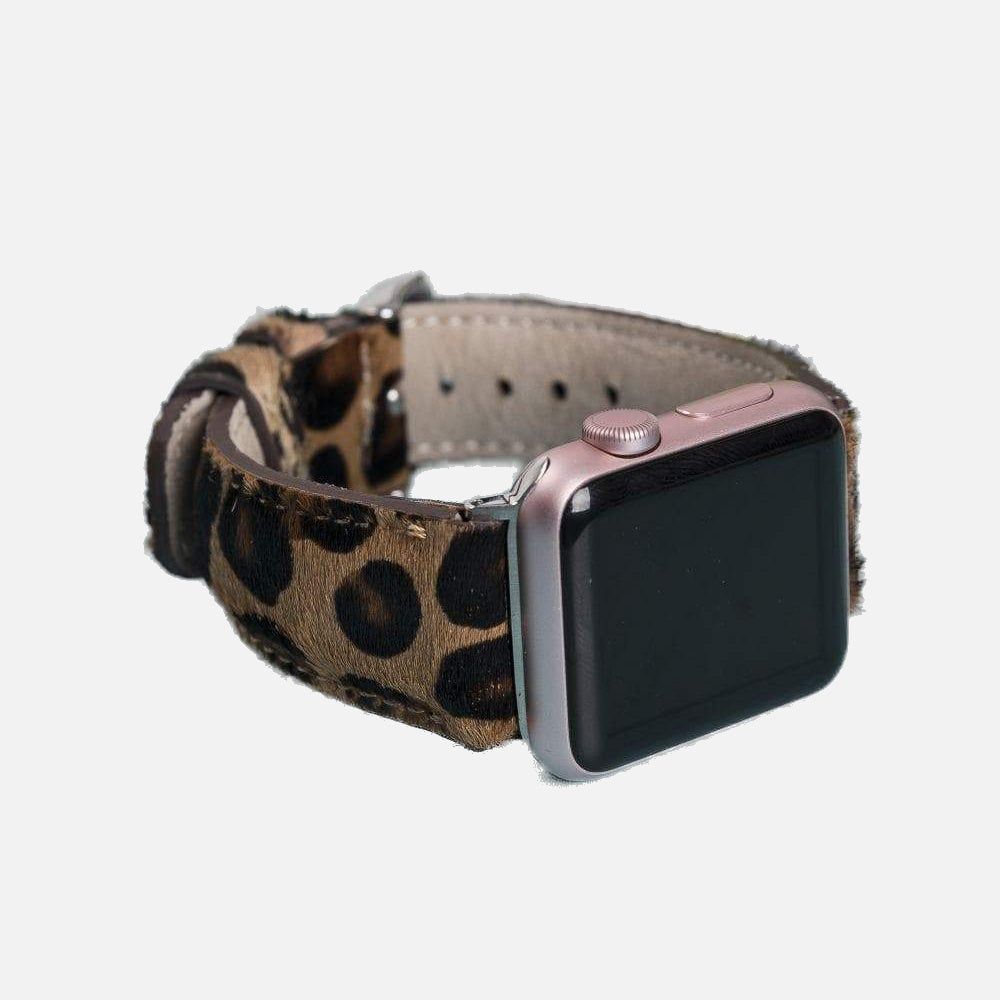 Bloominbag-Bloomin Band Wild Leopard Deri Apple Watch Kordon 40/41/42 Mm-2-Milagron.com
