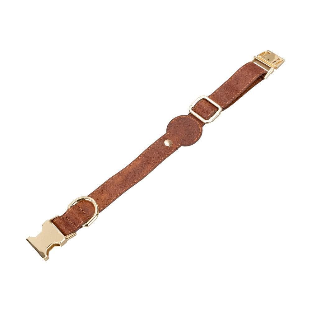 Bloompaw Brown Airtag Yuvalı Hakiki Deri Pet Tasma