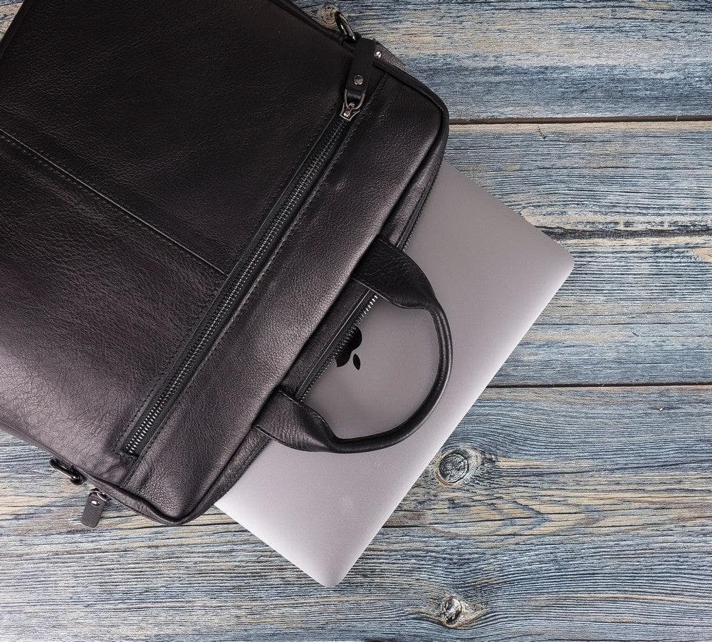 Bloomurban Shield 13"-14" Noir Black Deri Laptop / Macbook Çantası
