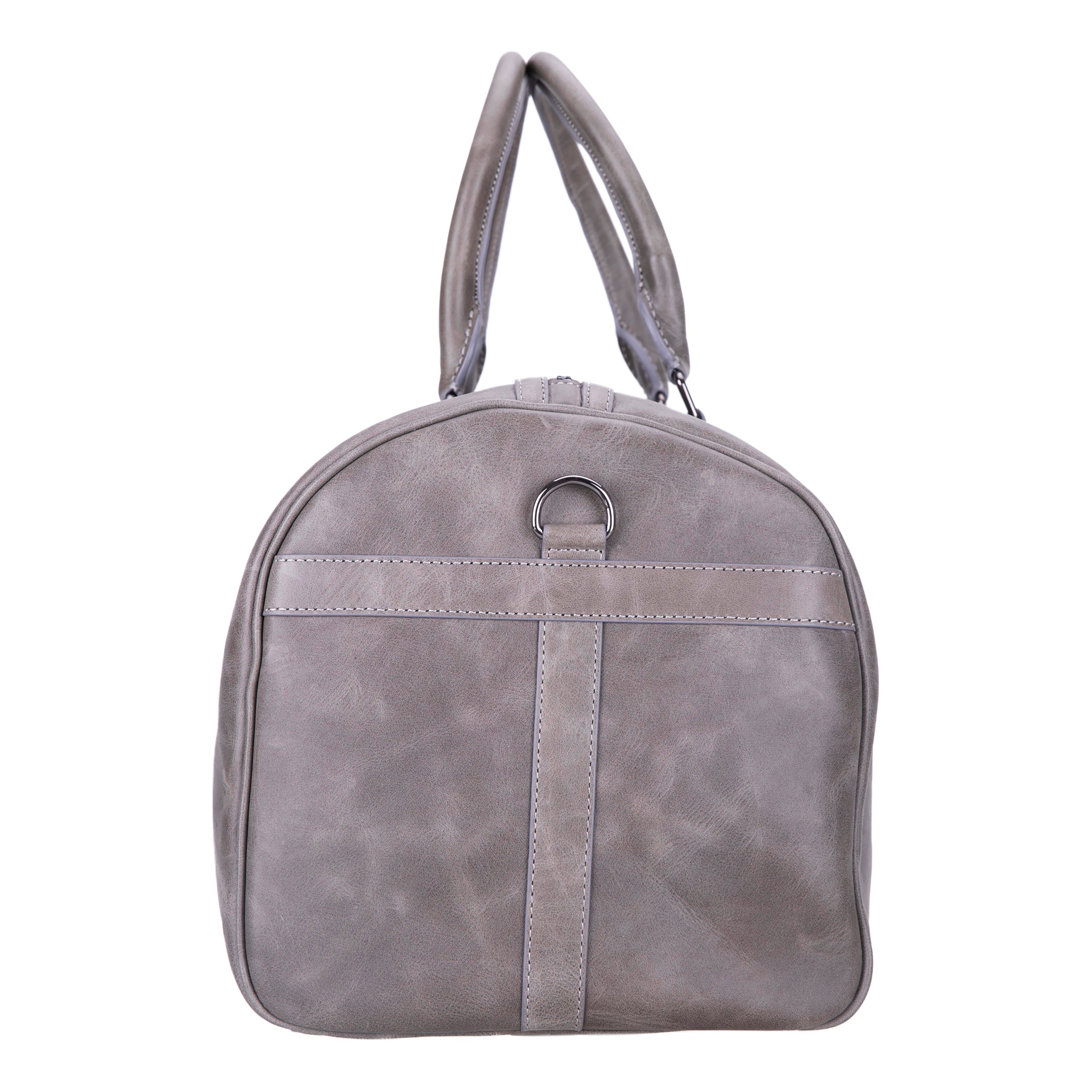 Bloomvoyage Ash Gray Hakiki Deri Duffle Çanta - Kadın Seyahat & Hafta Sonu Çantası