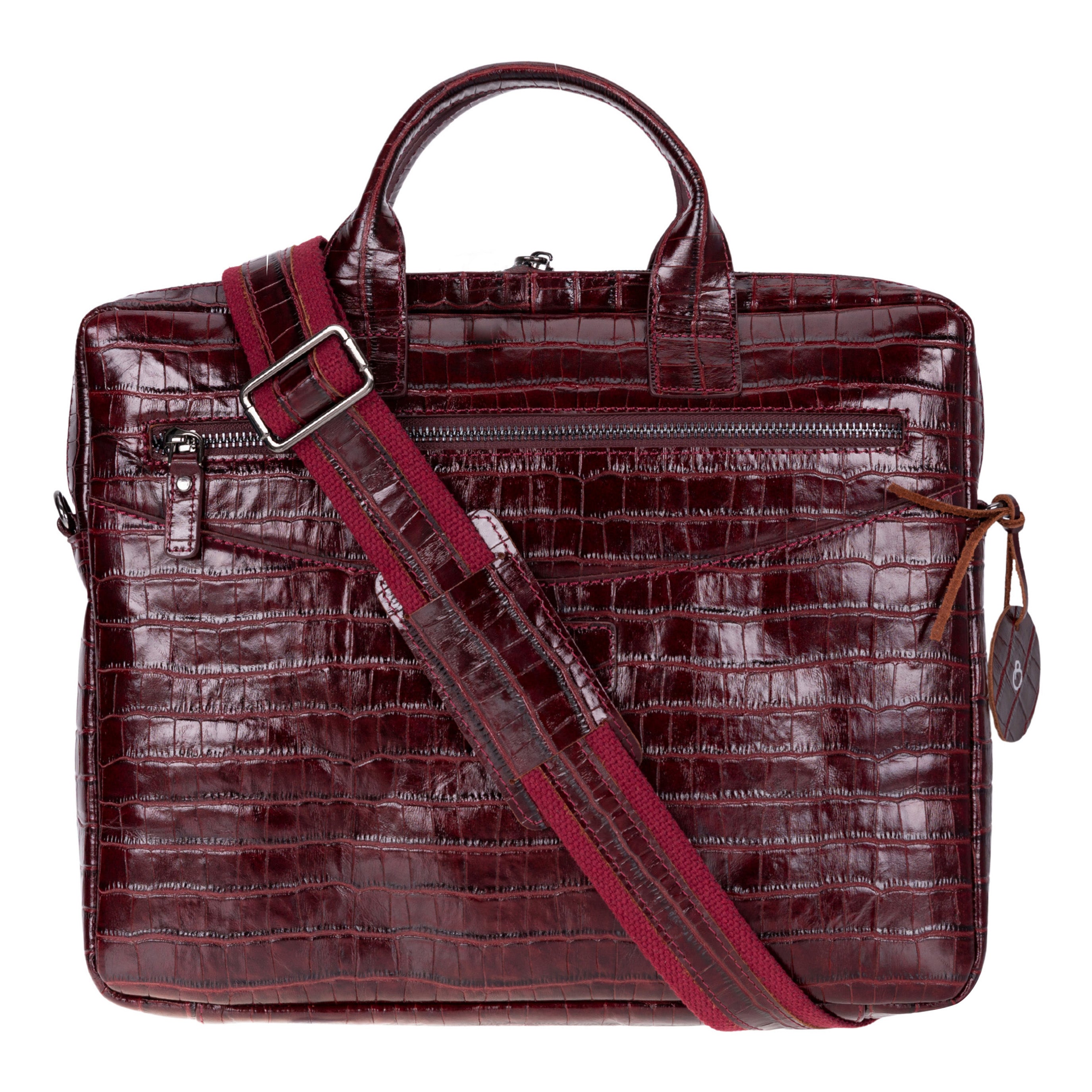 Burgundy Croco Hakiki Deri 13-14 Inç Macbook/Laptop Çantası