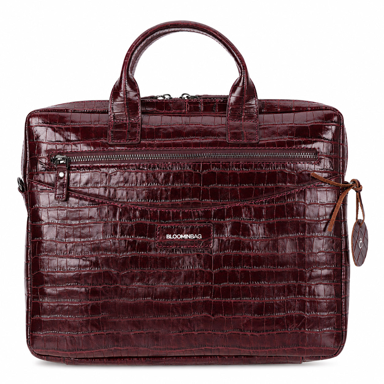 Burgundy Croco Hakiki Deri 13-14 Inç Macbook/Laptop Çantası