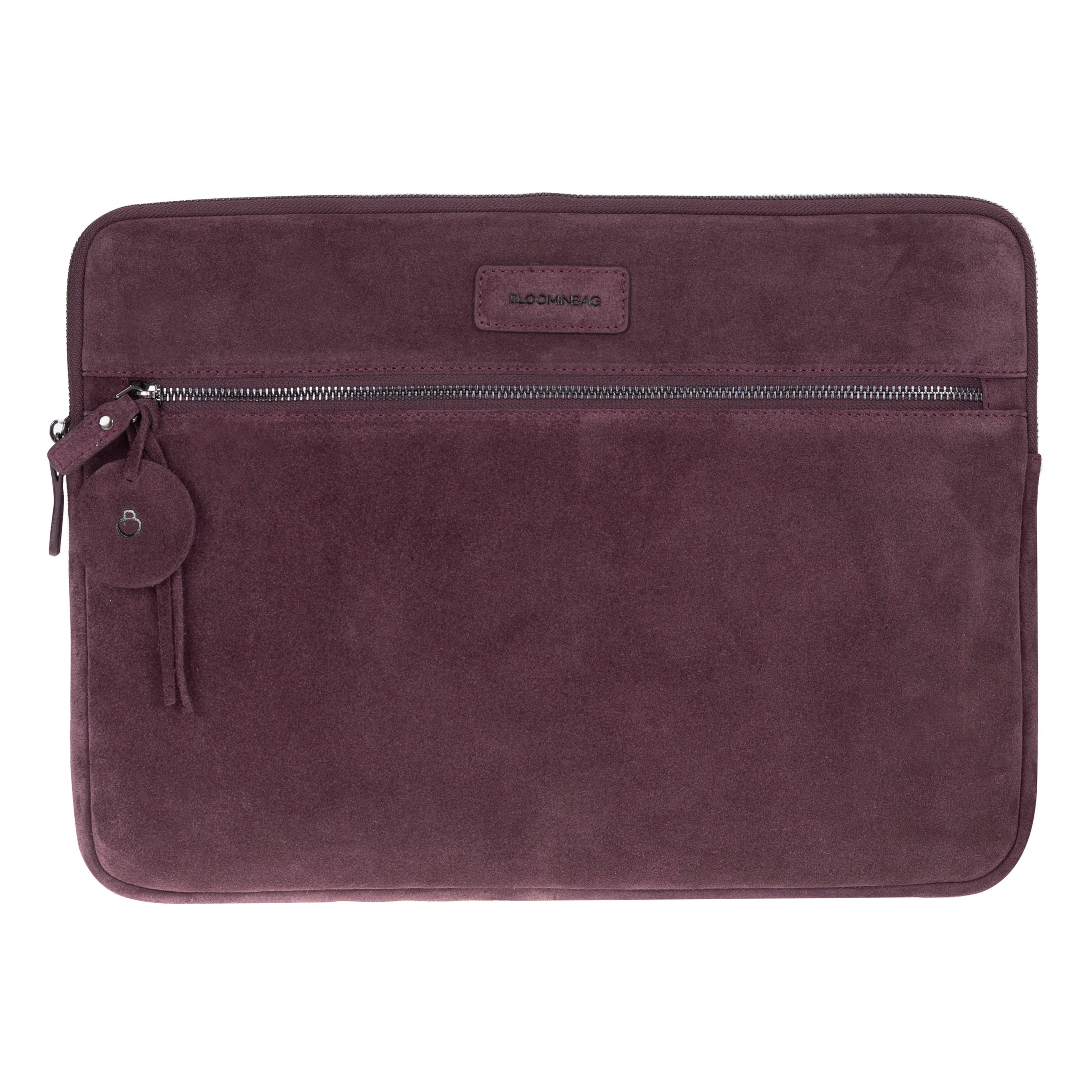 Burgundy Still Hakiki Süet Deri 13-14 Inç Macbook/Laptop Kılıfı