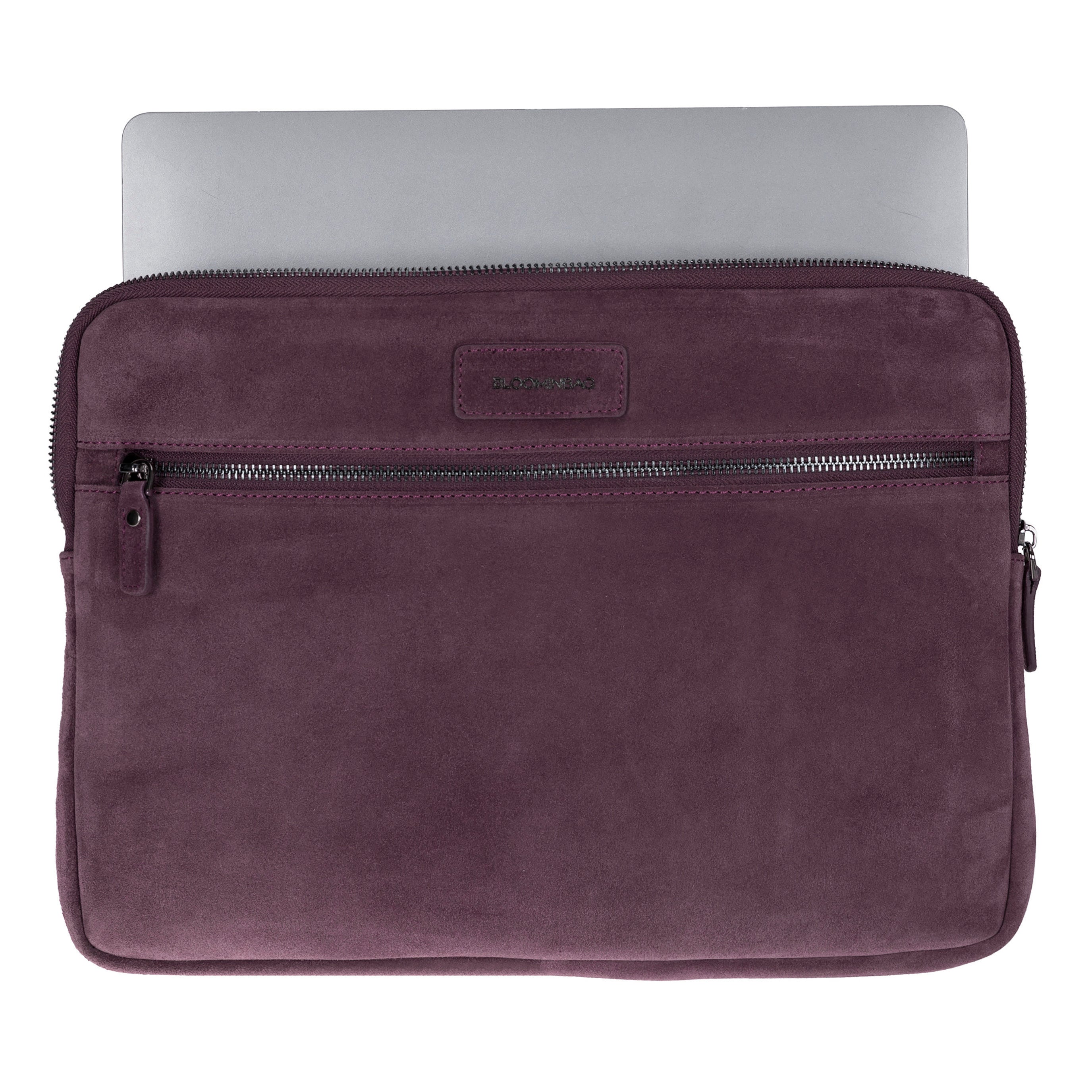 Burgundy Still Hakiki Süet Deri 13-14 Inç Macbook/Laptop Kılıfı