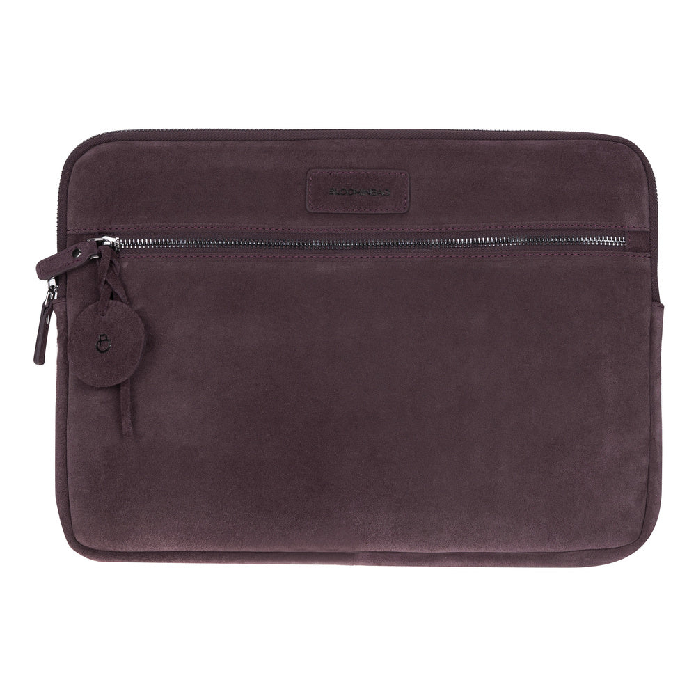 Burgundy Still Hakiki Süet Deri 15-16 Inç Macbook/Laptop Kılıfı