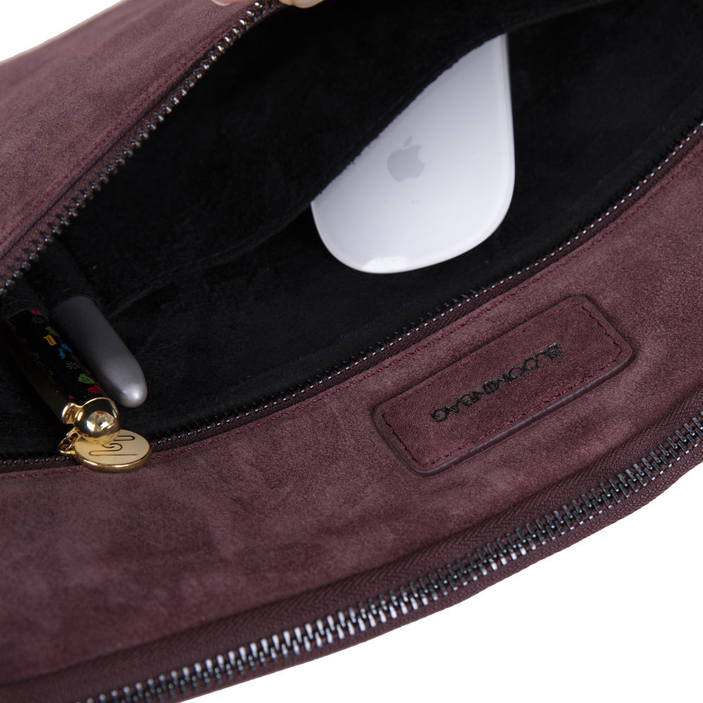 Burgundy Still Hakiki Süet Deri 15-16 Inç Macbook/Laptop Kılıfı