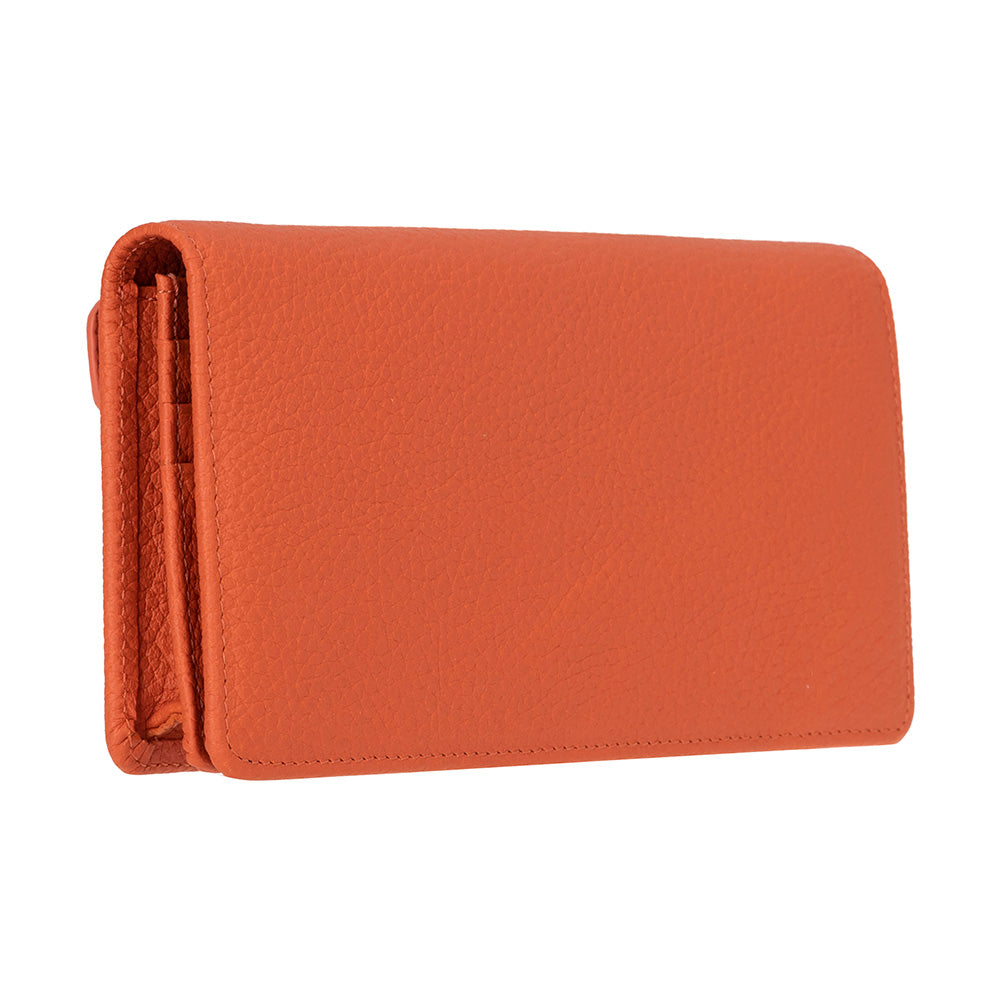 Bloominbag-Celestina Pebble Orange Hakiki Deri Telefon Bölmeli Cüzdan-1-Milagron.com