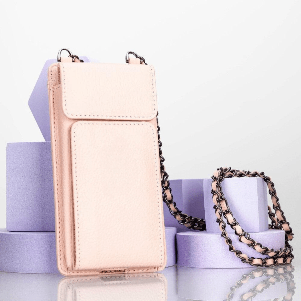 Bloominbag-City Muse Deri Carnation Blush çapraz Askılı Telefon Cüzdan-2-Milagron.com