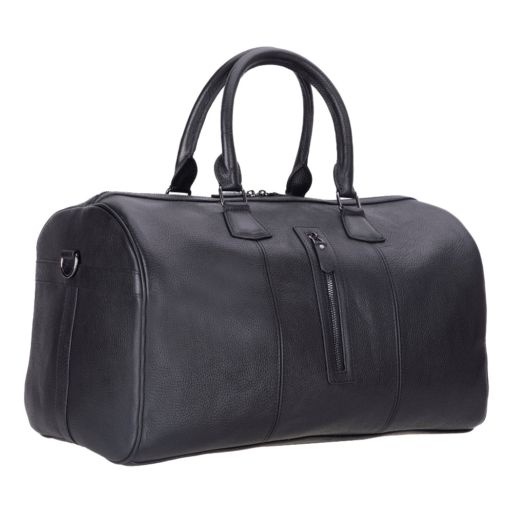 Bloominbag-Dolly Voyager Luxe Pebble Black Hakiki Deri Weekender & Duffle Seyahat çantası-1-Milagron.com