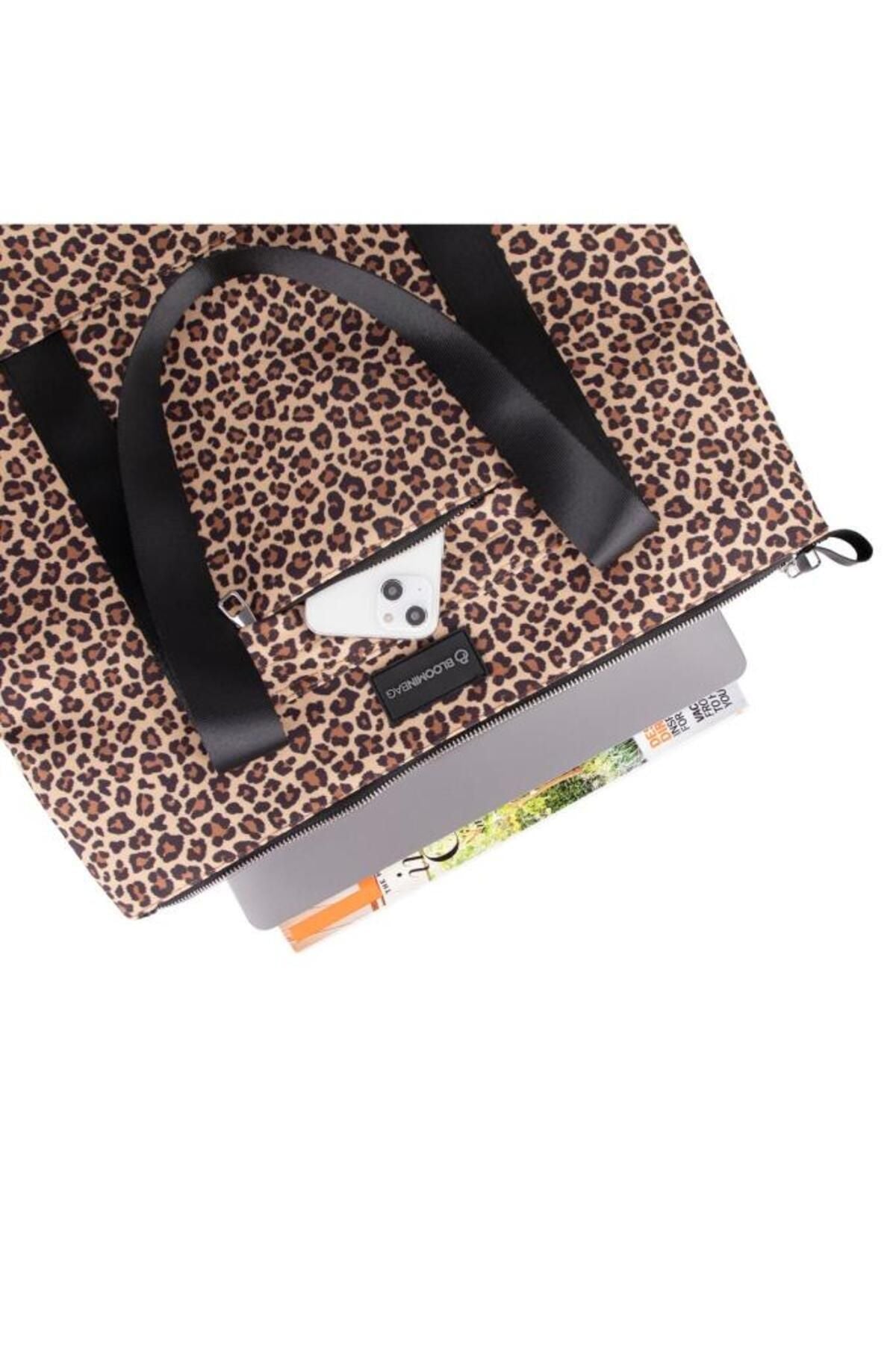 Bloominbag-Earthy Leopard Omuz çantası / Tote Bag-5-Milagron.com