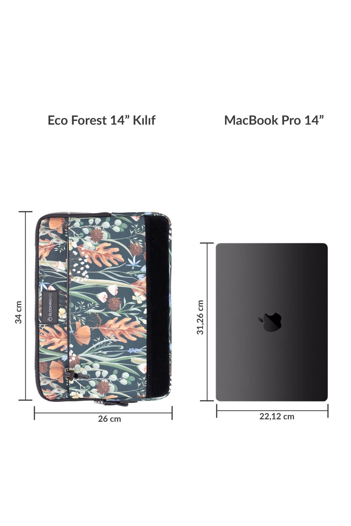 Eco Forest 14 Inç Laptop / Mac Book Kılıf - 3