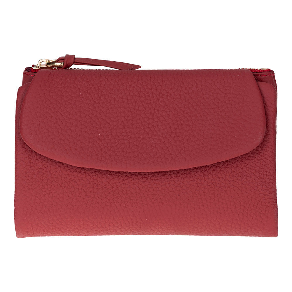 Élia Crimson Red Medium Deri Kadın Cüzdan & Clutch