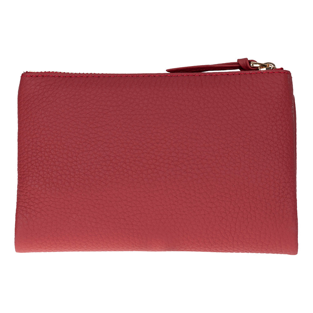 Élia Crimson Red Medium Deri Kadın Cüzdan & Clutch