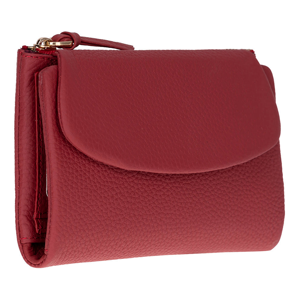 Élia Crimson Red Medium Deri Kadın Cüzdan & Clutch