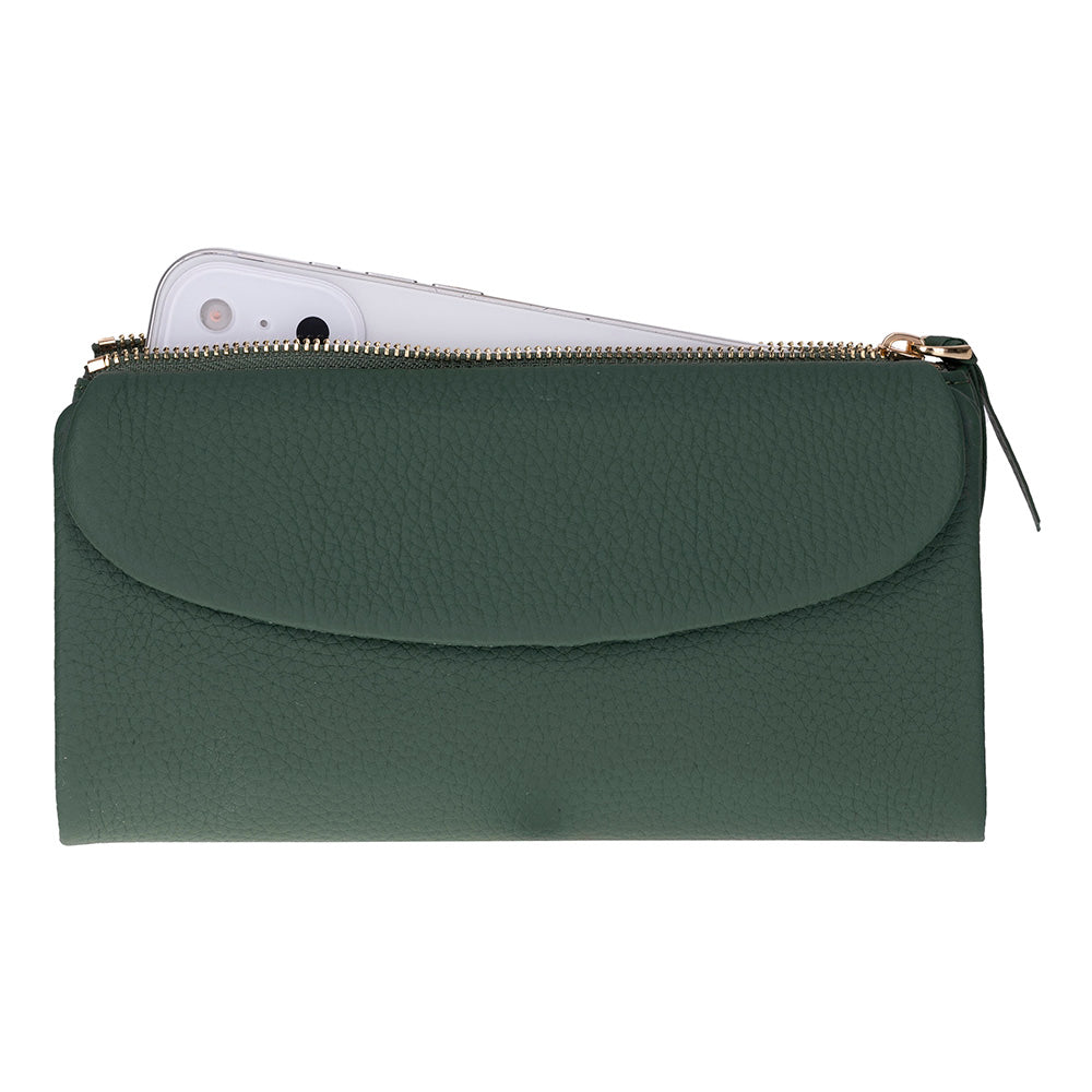 Élia Emerald Jewel Large Deri Kadın Cüzdan & Clutch
