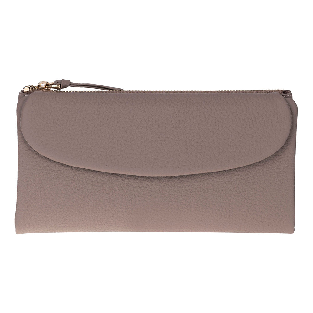 Élia Mink Taupe Large Deri Kadın Cüzdan & Clutch