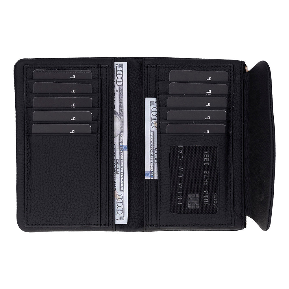 Élia Noir Black Medium Deri Kadın Cüzdan & Clutch