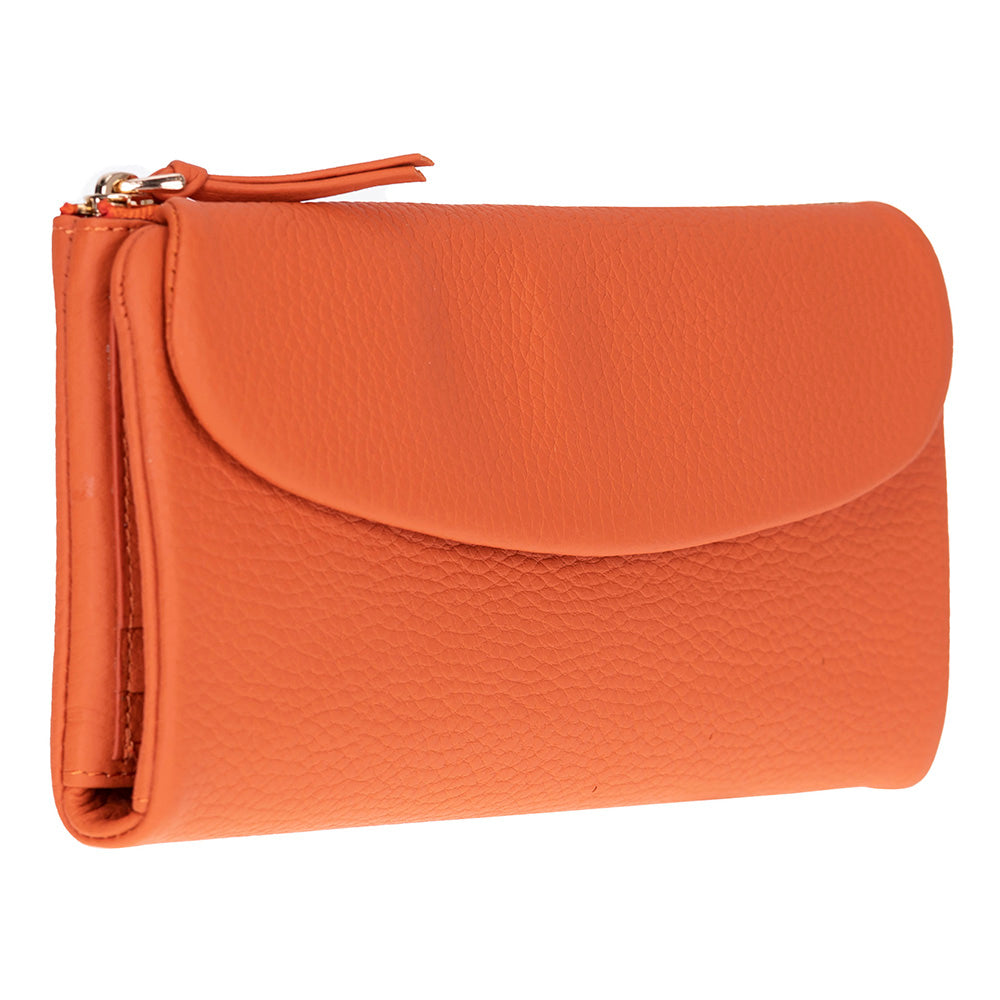 Élia Pebble Orange Large Deri Kadın Cüzdan & Clutch