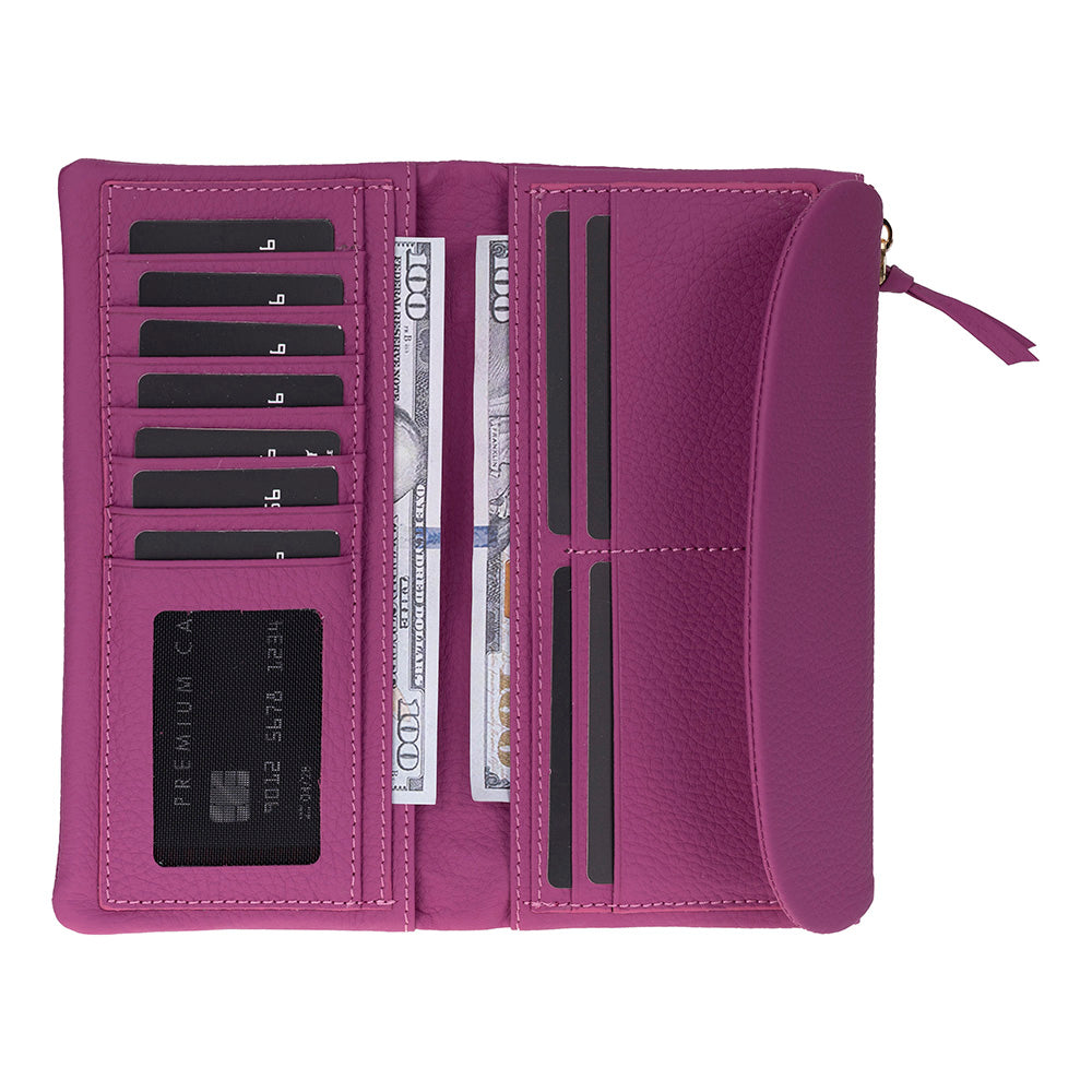 Élia Plum Violet Large Deri Kadın Cüzdan & Clutch