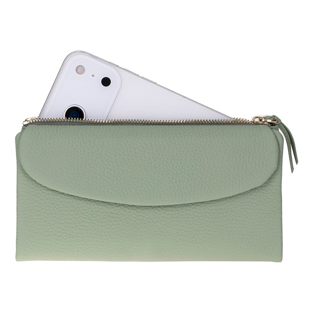 Élia Soft Matcha Large Deri Kadın Cüzdan & Clutch
