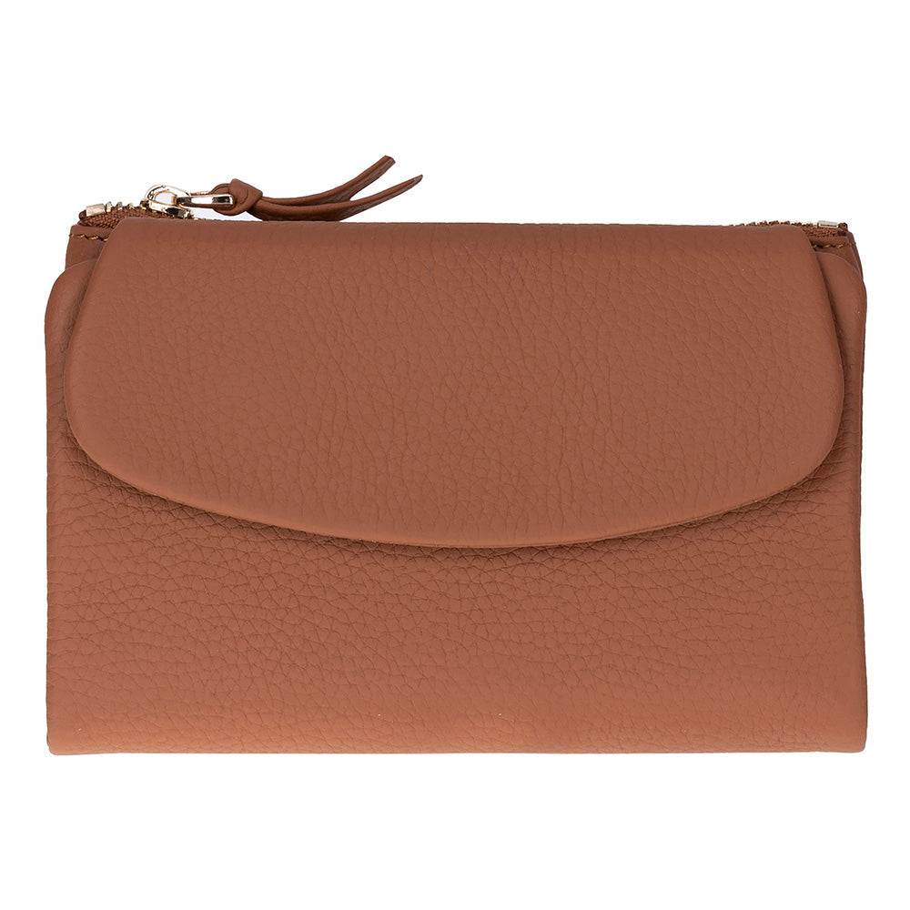 Élia Warm Tan Medium Deri Kadın Cüzdan & Clutch