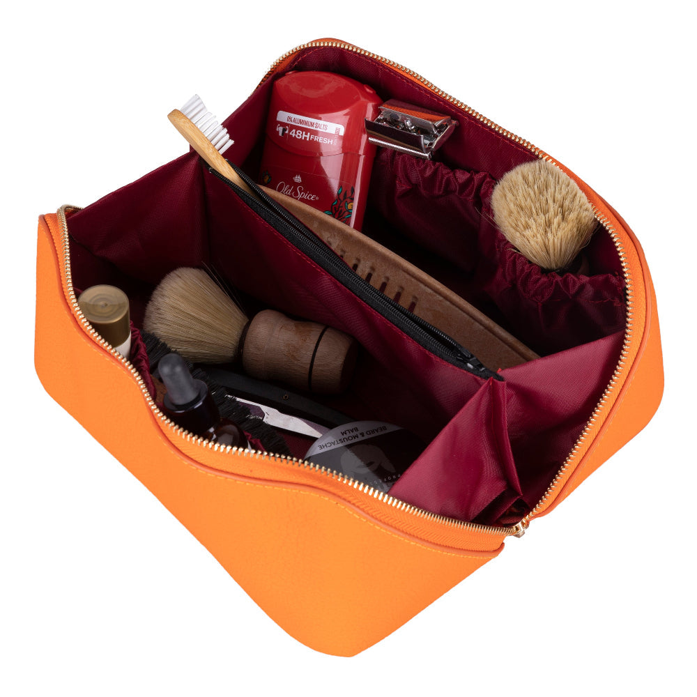 Bloominbag-Ella Amber Bloom Deri Seyahat Ve Makyaj çantası-2-Milagron.com
