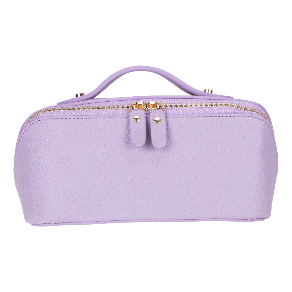 Bloominbag-Ella Lilac Dusk Bloom Deri Seyahat Ve Makyaj çantası-1-Milagron.com