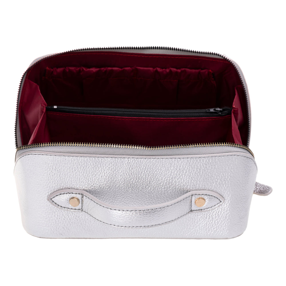 Bloominbag-Ella Terra Silver Deri Makyaj çantası-4-Milagron.com