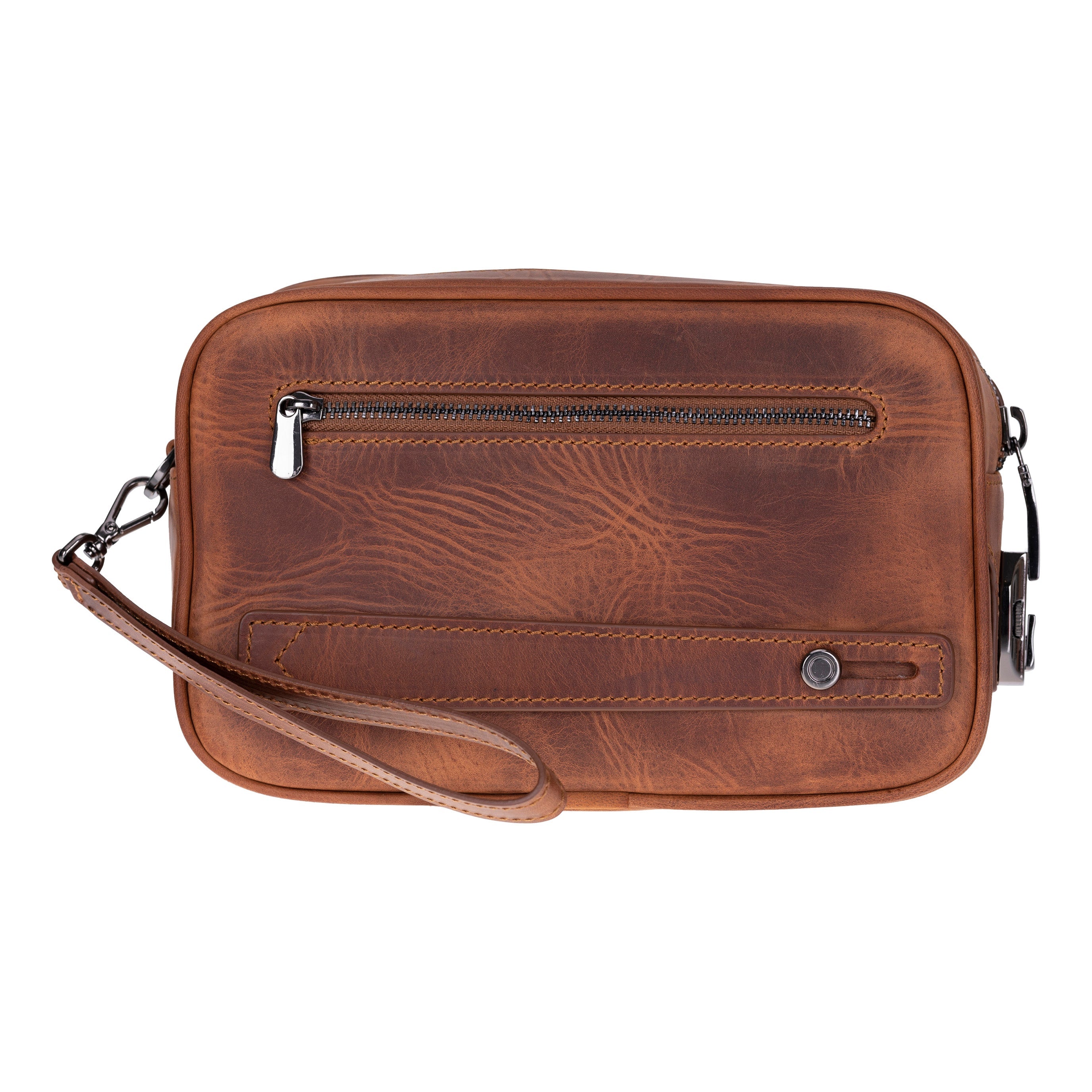 Forge Wrist Heritage Saddle Luxe Hakiki Deri Unisex Kilitli Clutch
