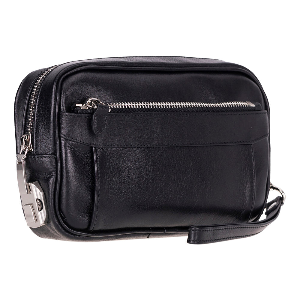 Forge Wrist Obsidian Black Luxe Hakiki Deri Unisex Kilitli Clutch