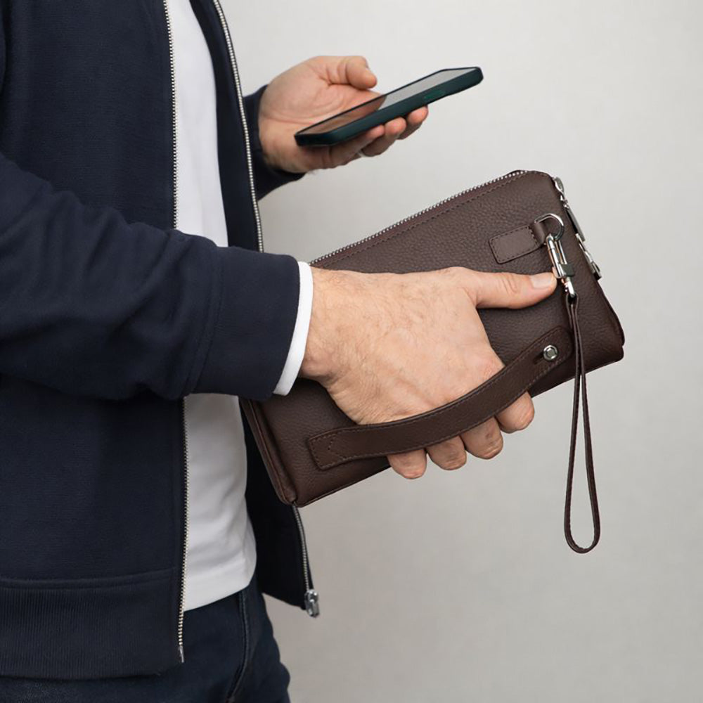 Forte Wrist Espresso Roast Unisex Kilitli Clutch Çanta
