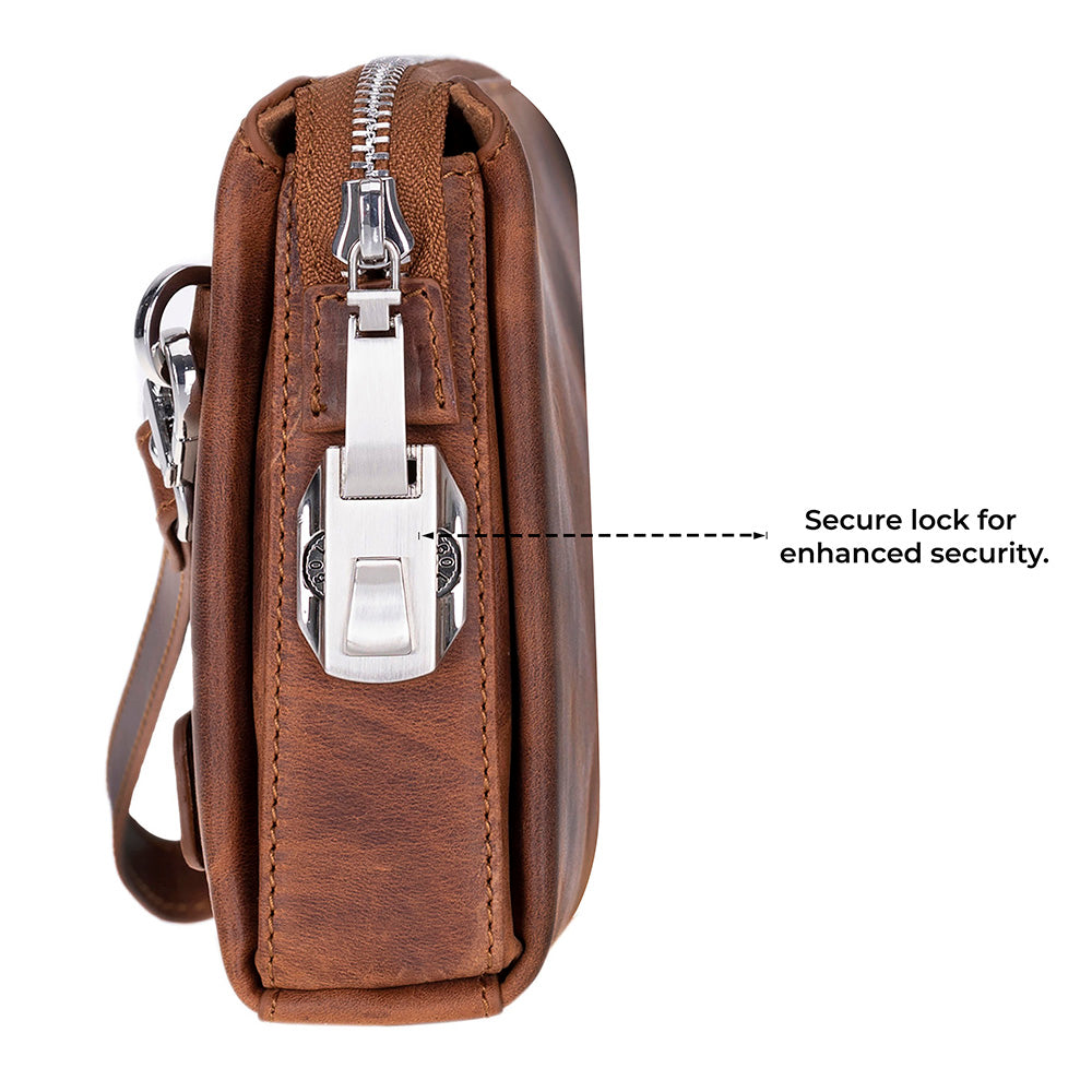 Forte Wrist Heritage Saddle Unisex Kilitli Clutch Çanta
