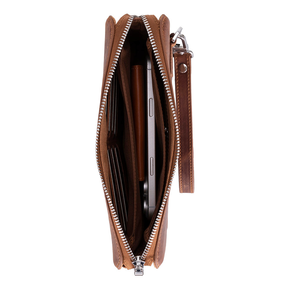 Forte Wrist Heritage Saddle Unisex Kilitli Clutch Çanta