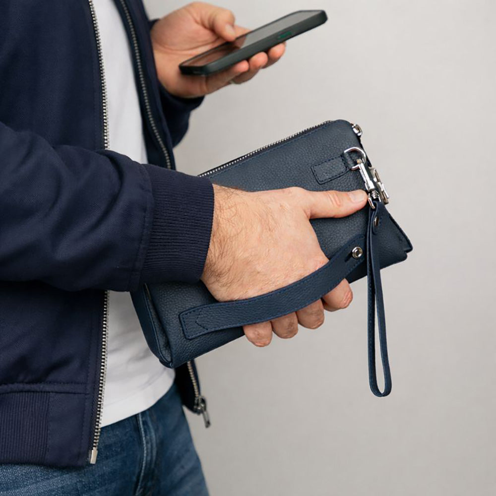 Forte Wrist Midnight Navy Unisex Kilitli Clutch Çanta