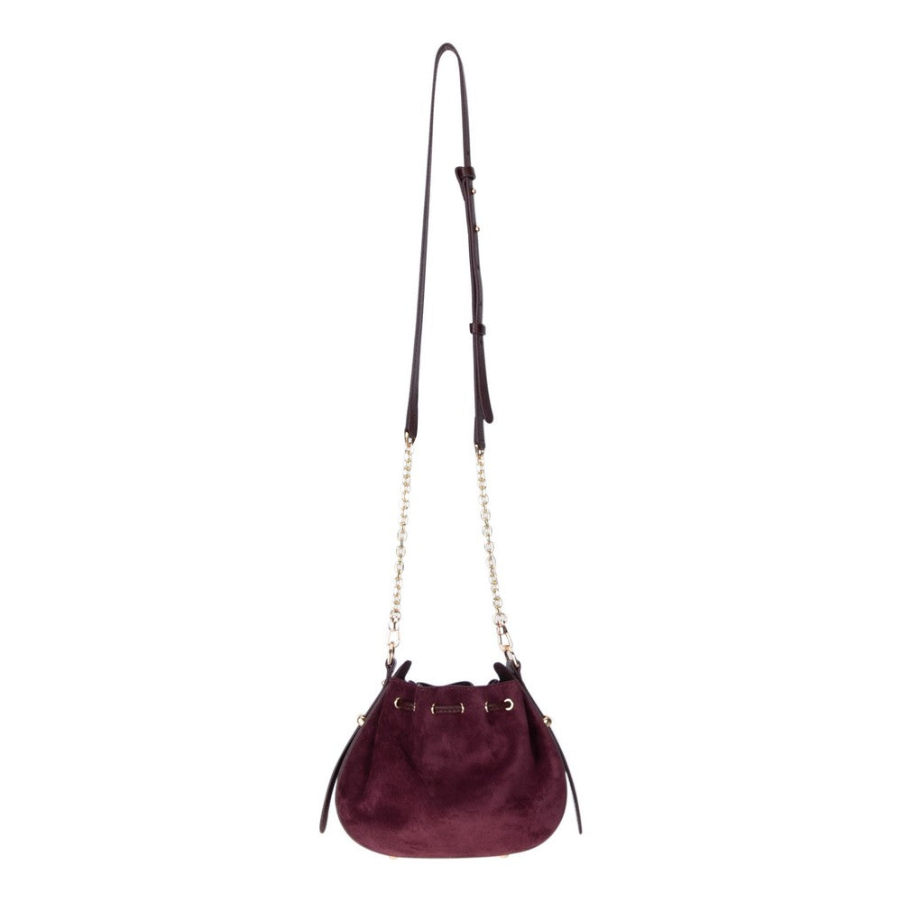 Bloominbag-Haze Soft Süet Bordo Büzgülü Kadın Omuz çantası –Merlot Bordeaux Drawstring Bag-5-Milagron.com